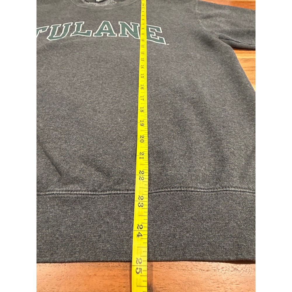 Champion Tulane University Sweatshirt M Gray Green Wave College Crewneck Y2K - Picture 6 of 8